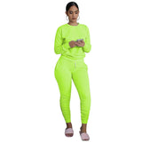 Sweatsuit Solid Color Pullover Fitness Outfits image 0
