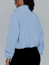 Stand Collar Oversized Zip-Up Sweatshirts image 7
