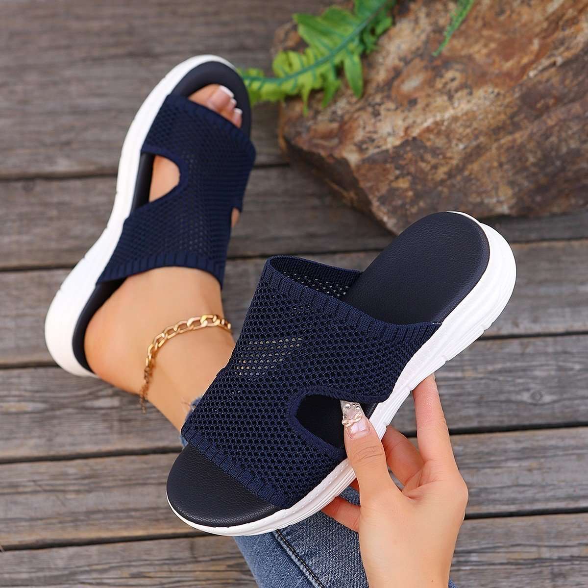 Comfy Open Toe Casual Wedge Sandals image 0
