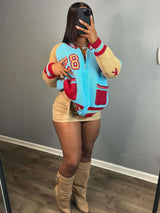 Zip Up Sweater Cardigan - M, Sky Blue image