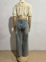 Buttoned Straight Jeans image 5