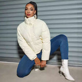 Short Padded Down Jacket - M, White image