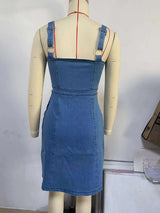 Front-Zip Sleeveless Denim Mini Dress image 6