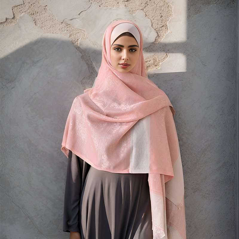 Elegant Gradient Soft Scarf - Free Size, Pink image