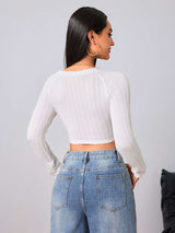 Crop Top T-shirt With Tassel Hem image 3