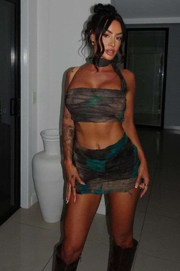 Desert Tie Dye Skirt Set - L, Multi Blue image