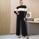 Half Turtleneck Sweater Pullover Top Long Pants  Set image 1