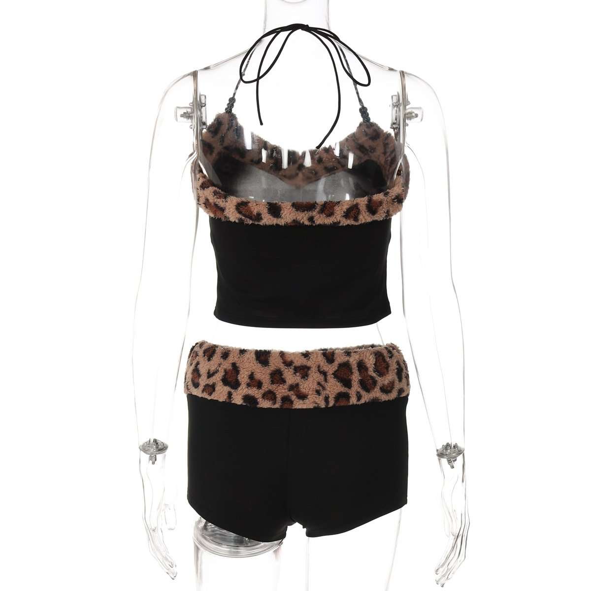Two-Piece Lounge Set with Leopard Trim image 3