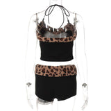 Two-Piece Lounge Set with Leopard Trim image 3