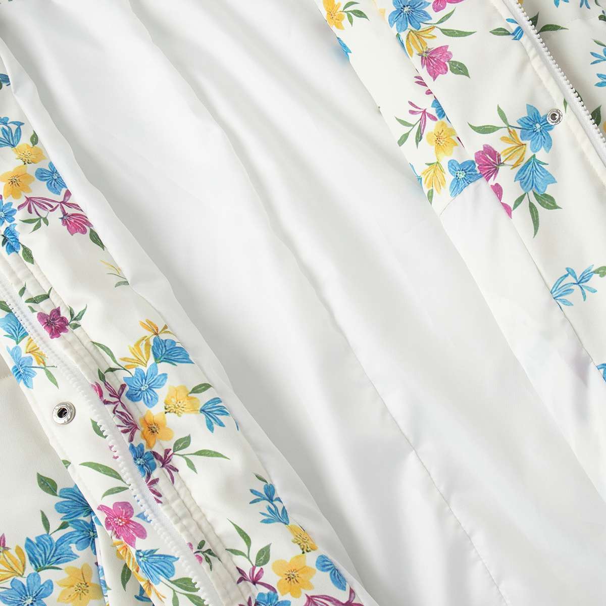 Floral Pattern Puffer Jacket with High Collar image 6