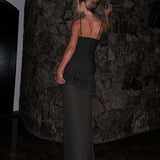 Black Evening Dress with High Slit image 2
