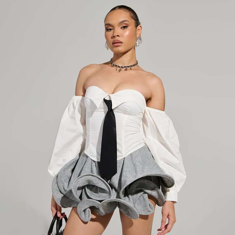 UPSIDE DOWN WAVY MINI SKIRT image 1