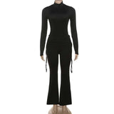 Solid Bodycon Long Sleeve Co-ords Set image 3