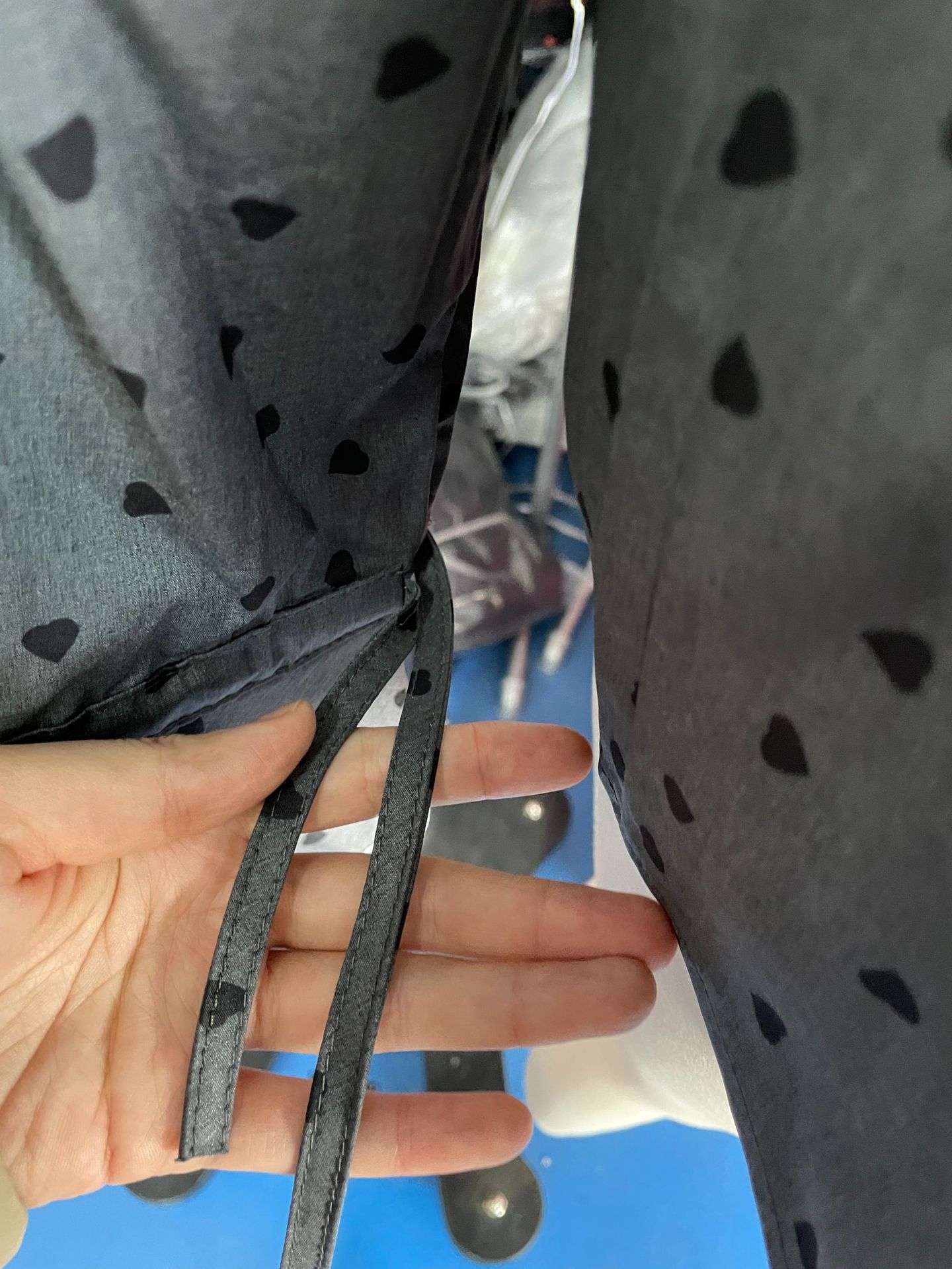 Heart Print Button-Up Top with Lace Trim image 3