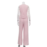 Tie-Front Top and Wide-Leg Pants Set image 2