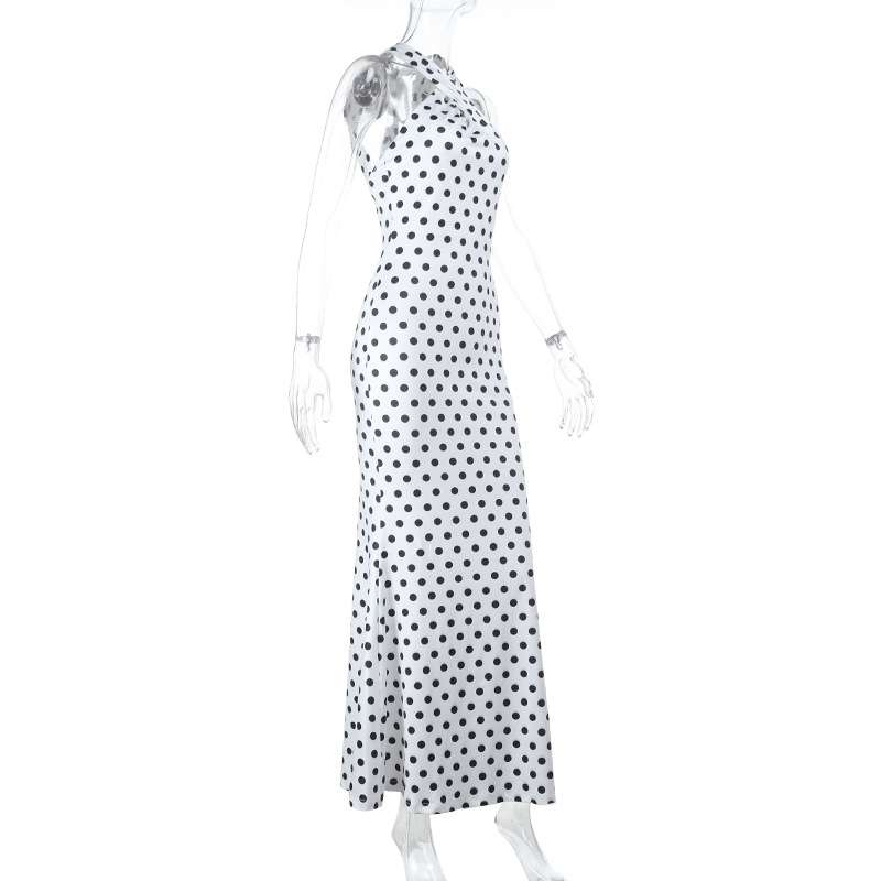 Polka Dot Halter Maxi Dress image 5