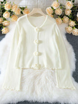 Elegant Cardigan with Floral Embellishments image 5