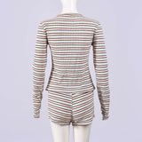 Striped Long Sleeve T-Shirt & Shorts Set image 4