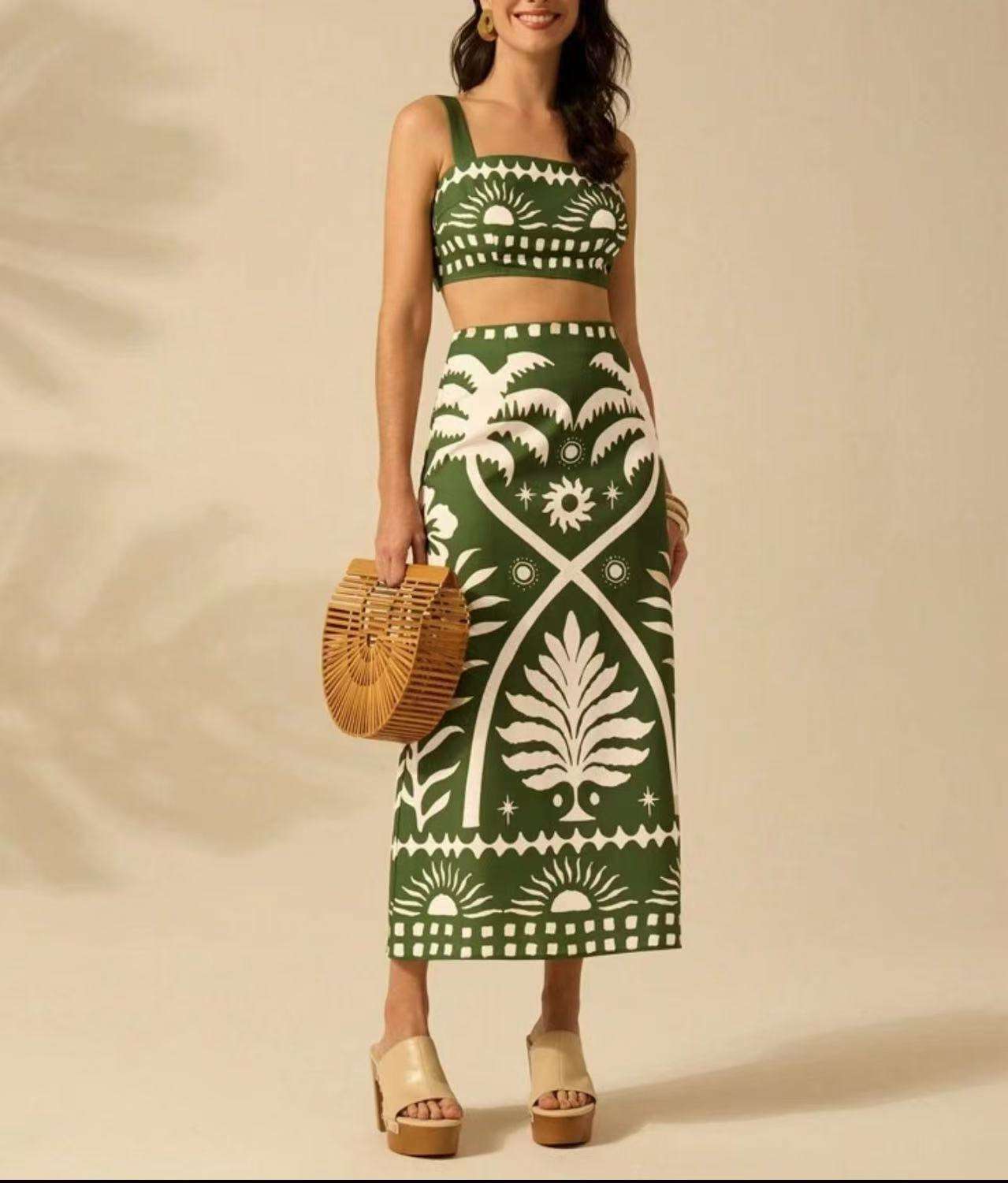 Tropical Print Two-Piece Set image 0