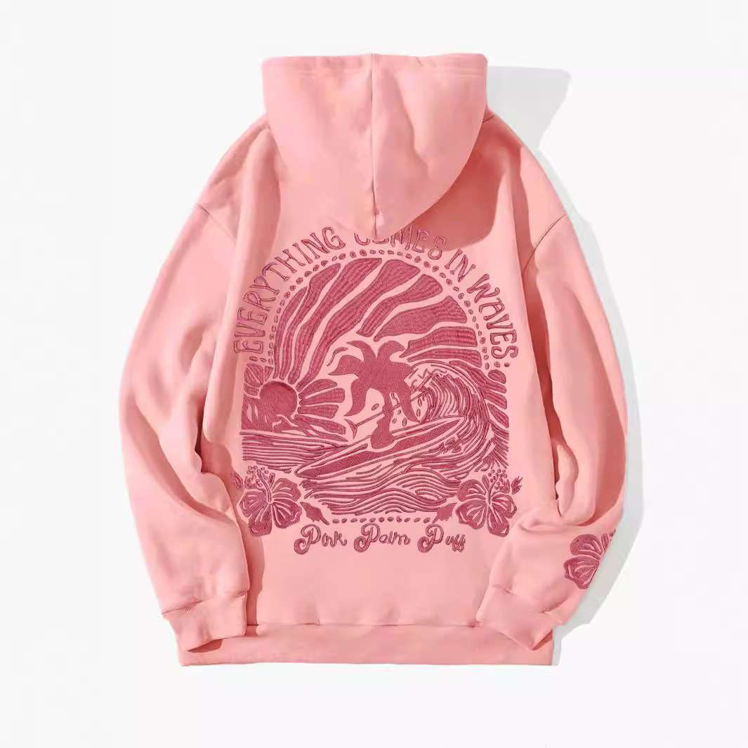 Tidal Wave Chill Hoodie - M, Pink image