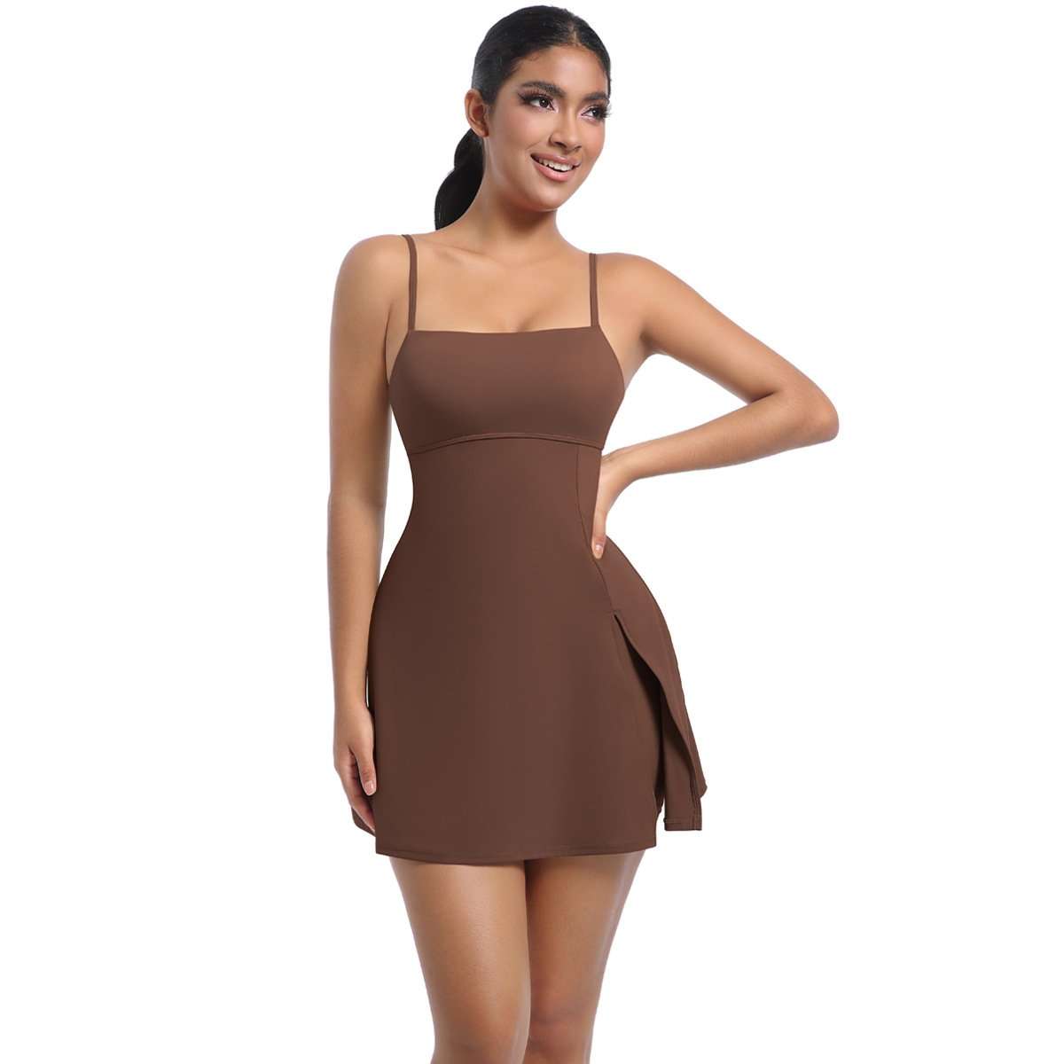 Seamless Brown Body Shaper Romper image 3