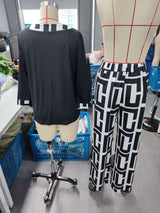 Geometric Wide-Leg Pants with Black Top image 6