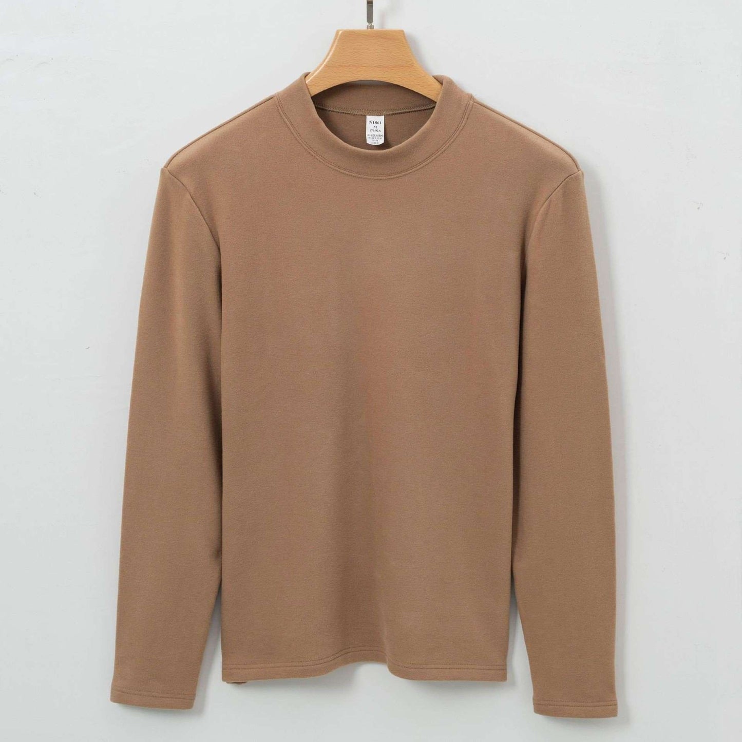 Scoop Neck Long Sleeve Pullover - XL, Nude Brown image