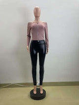 Crewneck Color Block Patchwork Casual Top image 2