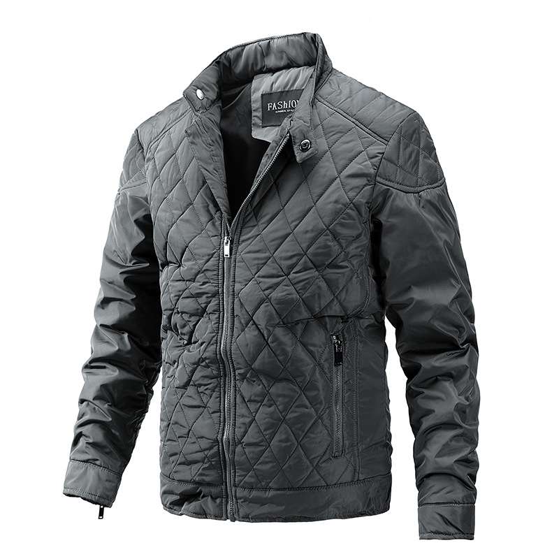 Solid Winter Down Jacket Quilted Jacket - XXL, Dark Grey image