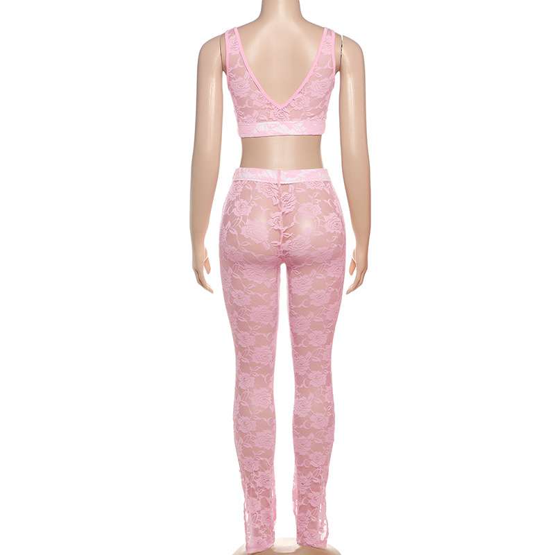 Lace Crop Top and Pants Set image 8