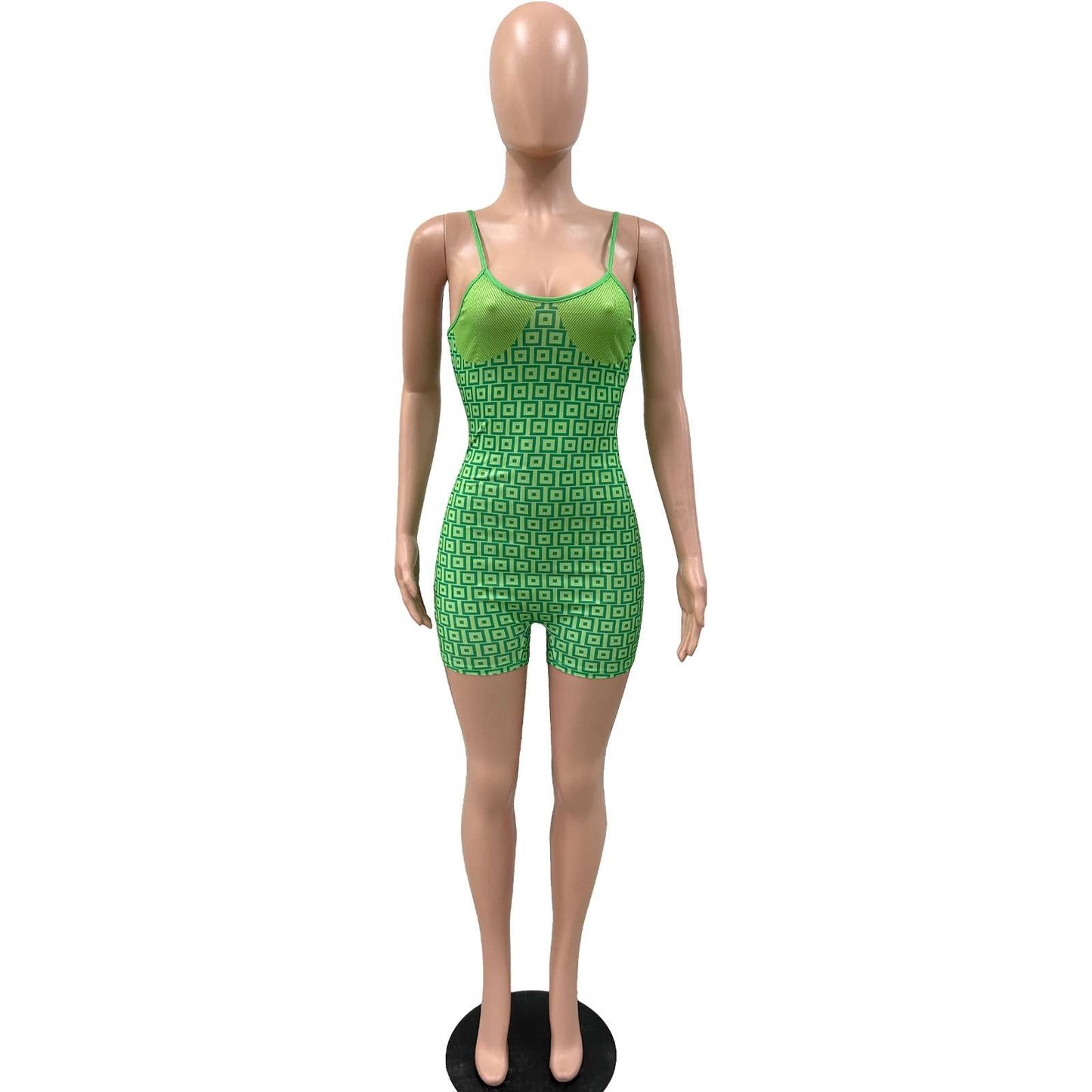 Geometric Print Spaghetti Strap Romper image 4