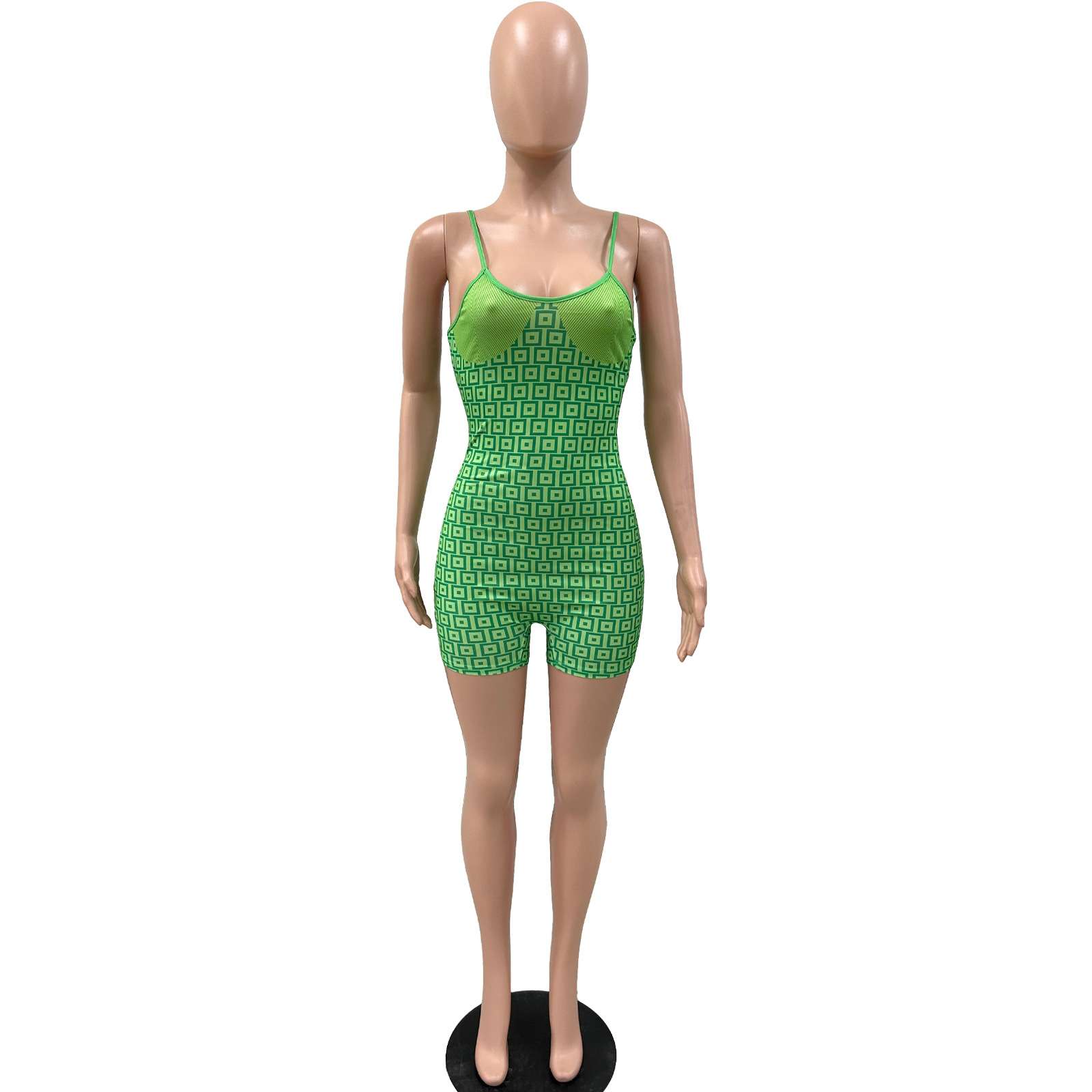 Geometric Print Spaghetti Strap Romper image 4