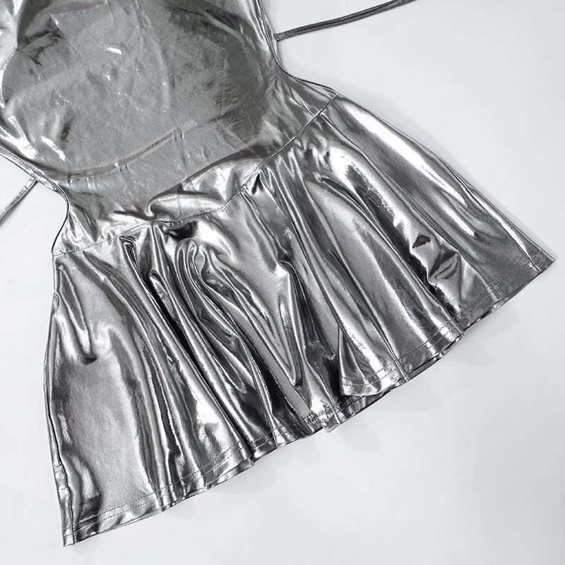 Metallic Halter Mini Dress image 6