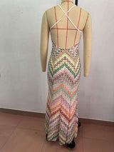 Colorful Chevron Maxi Dress image 4