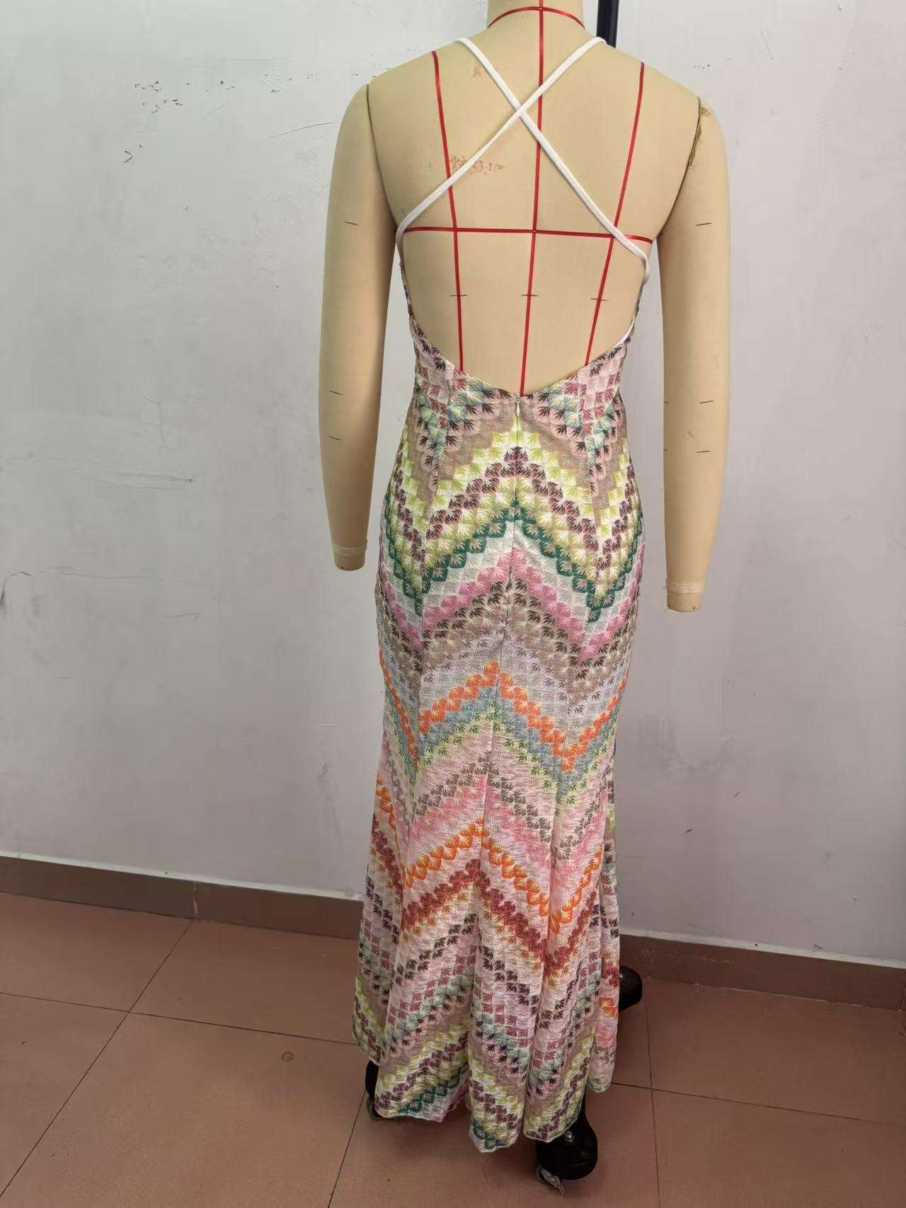 Colorful Chevron Maxi Dress image 4