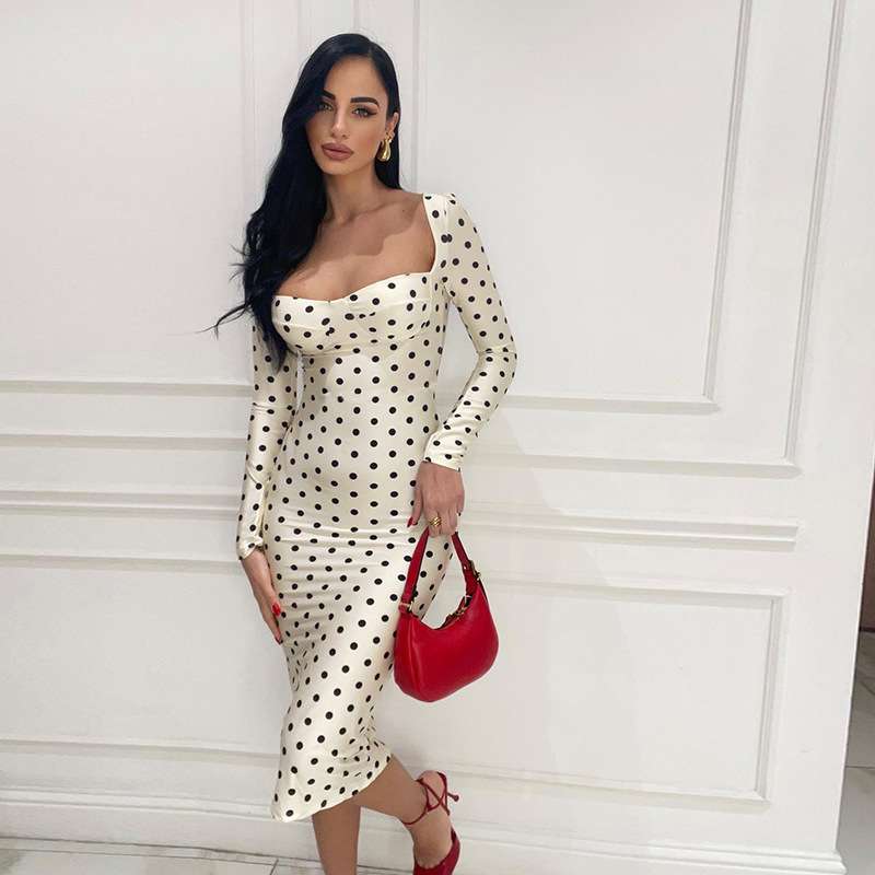 Femme Elegance Midi Dress - S, Off-White image