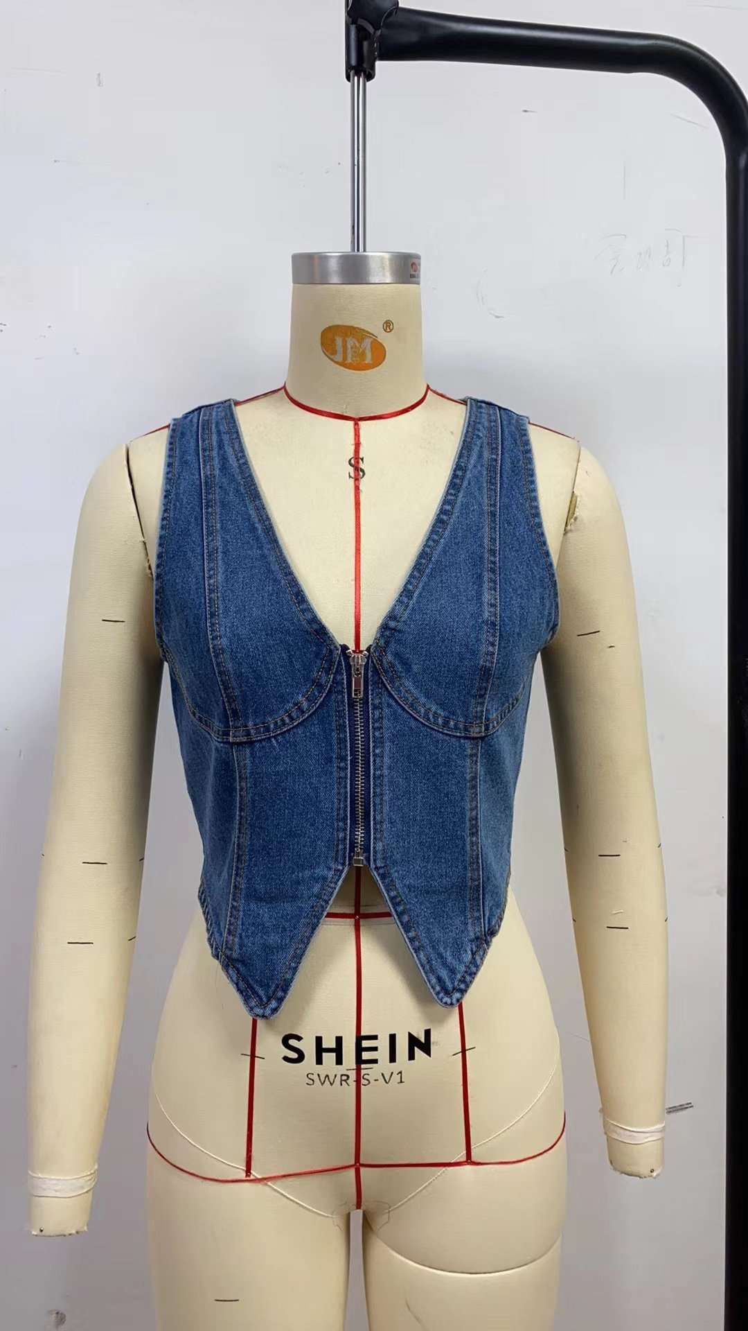 Zip-Front V-Neck Corset Top image 5