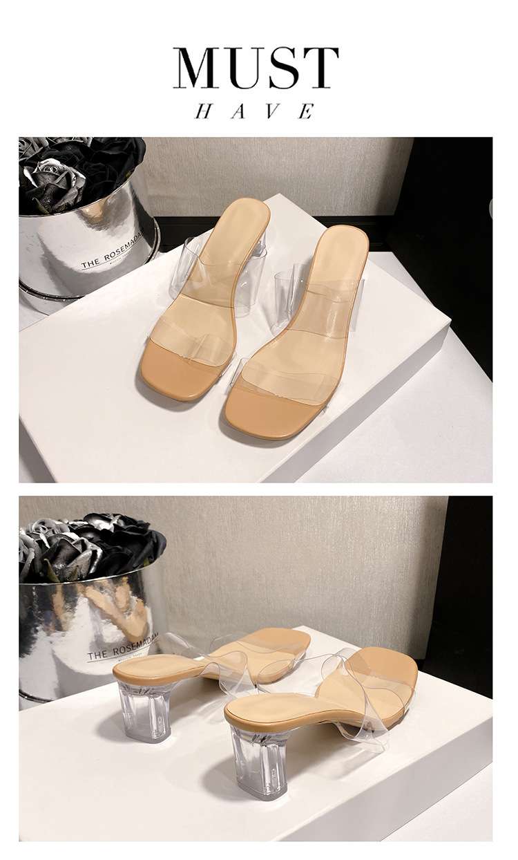 Clear Strap Block Heel Mules image 0