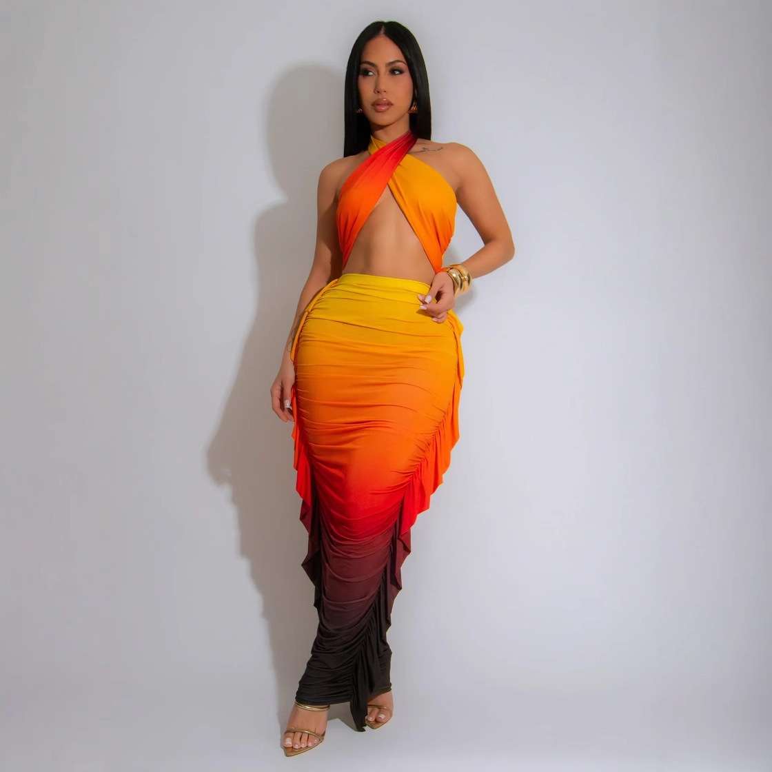 Halter Top and Maxi Skirt Set image 2