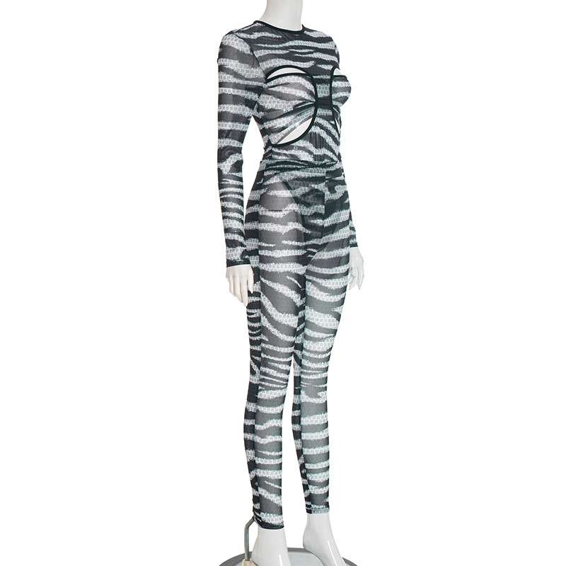 Striped Cut-Out Bodycon Set image 2