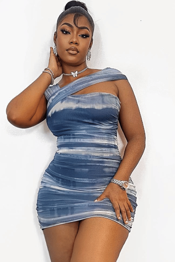 Celestial Chic One-Shoulder Mini Dress image 0