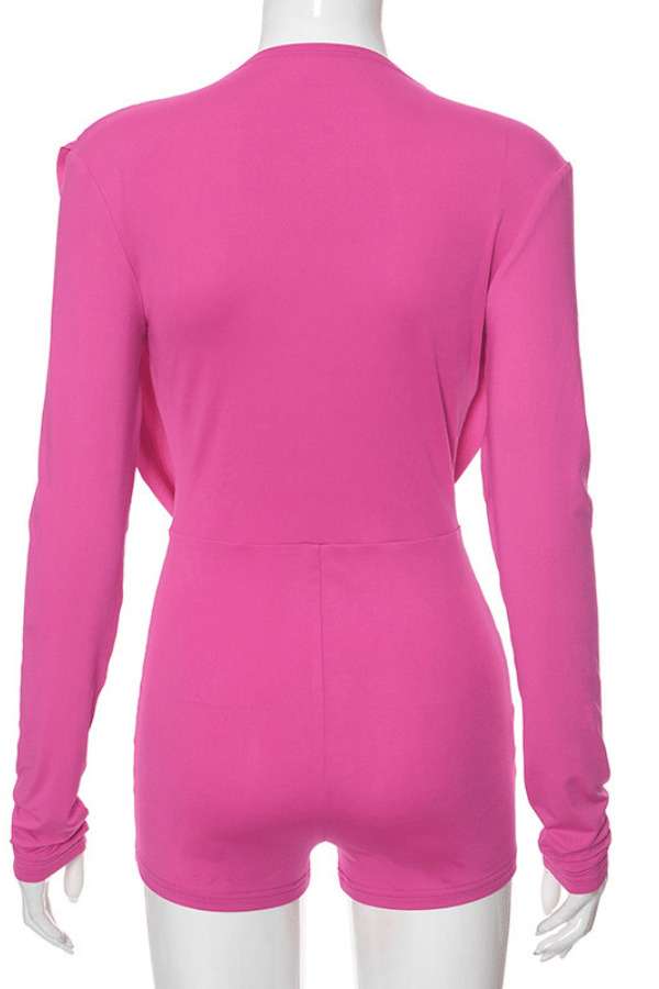 Fuchsia Glam Drape Romper image 5