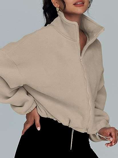 Stand Collar Oversized Zip-Up Sweatshirts image 4