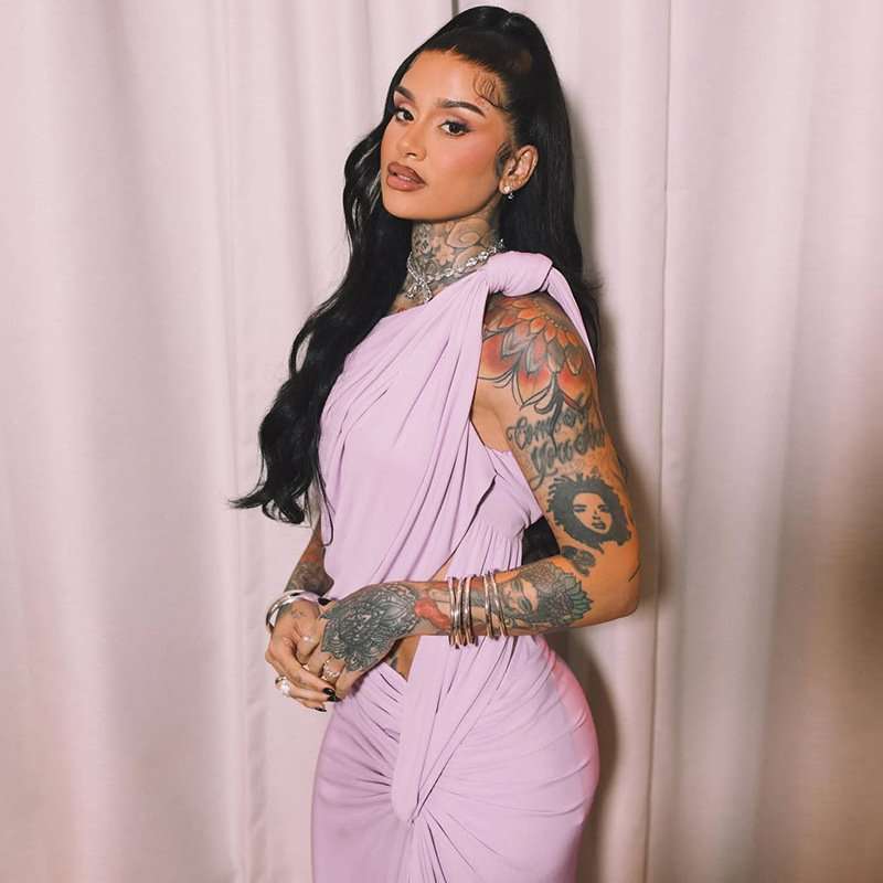 Draped Lavender Goddess Gown - S, Pastel Lavender Pink image