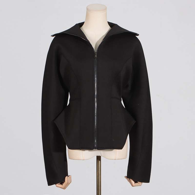 Black Corseted Scuba Jacket image 2