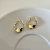 Twisted Hoop Earrings - Free Size, Gold image
