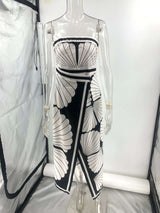 Butterfly Print Strapless Dress image 3