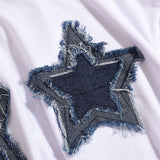 Star Frayed Patchwork Crop T-Shirt image 4