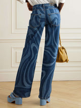 Abstract Pattern Wide-Leg Jeans image 3