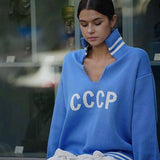 White Quarter-Zip Top - S, Blue image